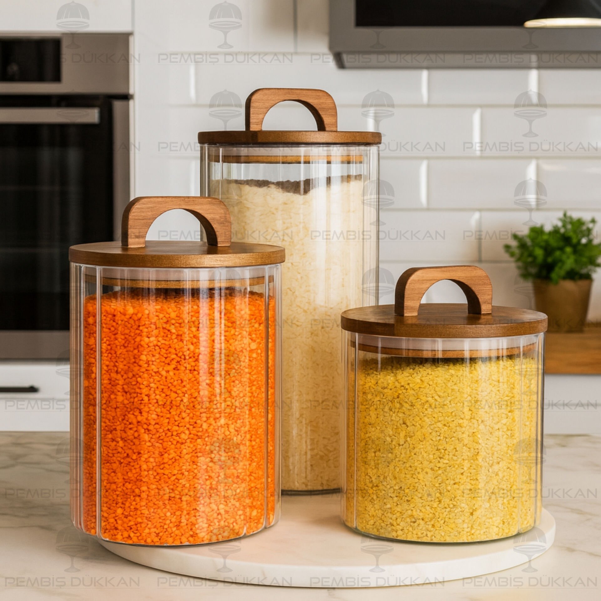 3LÜ ÇİZGİLİ ZAHİRE KAVANOZ SET (0103-0104-0105)