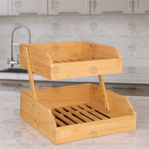 THN 2 KATLI BAMBU ÇOK AMAÇLI SUNUMLUK RAF