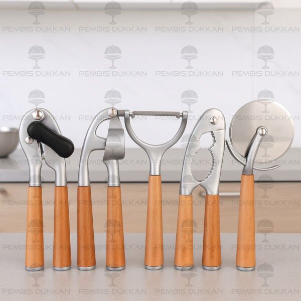 MN PRATEG AKASYA SAPLI PRATİK EV GEREÇ 5Lİ KOMBİN SET NO1