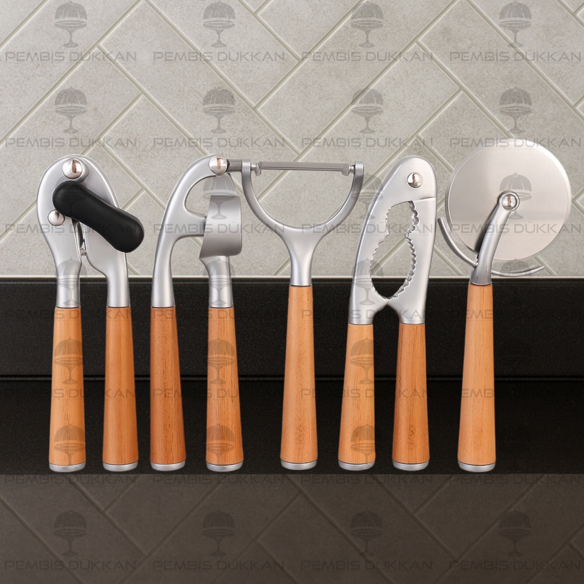 MN PRATEG AKASYA SAPLI PRATİK EV GEREÇ 5Lİ KOMBİN SET NO1