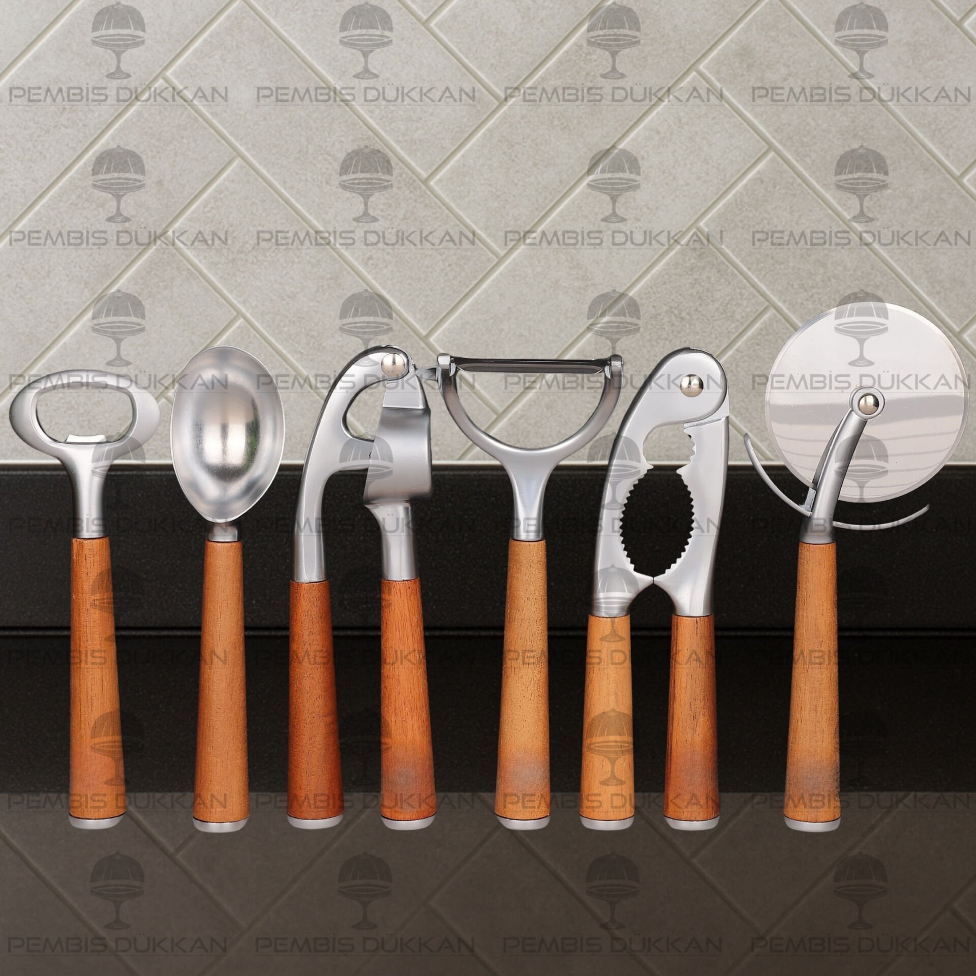 MN PRATEG AKASYA SAPLI PRATİK EV GEREÇ 6LI KOMBİN SET NO2