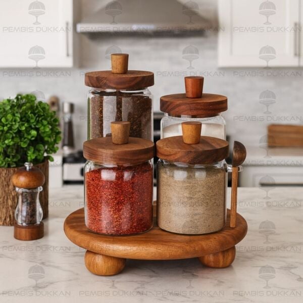 YENİ MODEL AKASYA KAPAKLI BOROSİLİKAT CAM KAVANOZ KOMBİN NO1