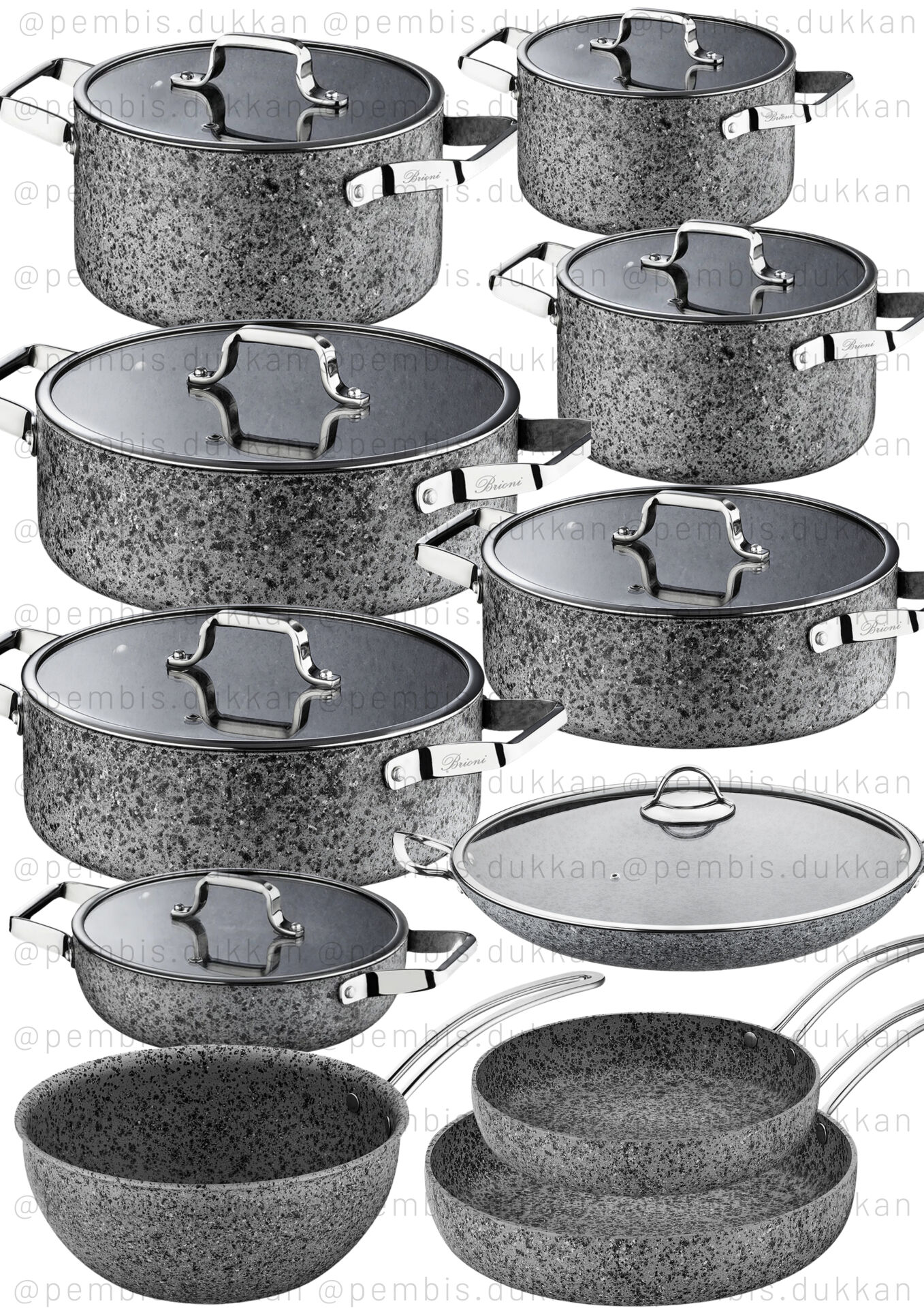 BRİONİ STONE-H TENCERE KOMBİN SET NO 10