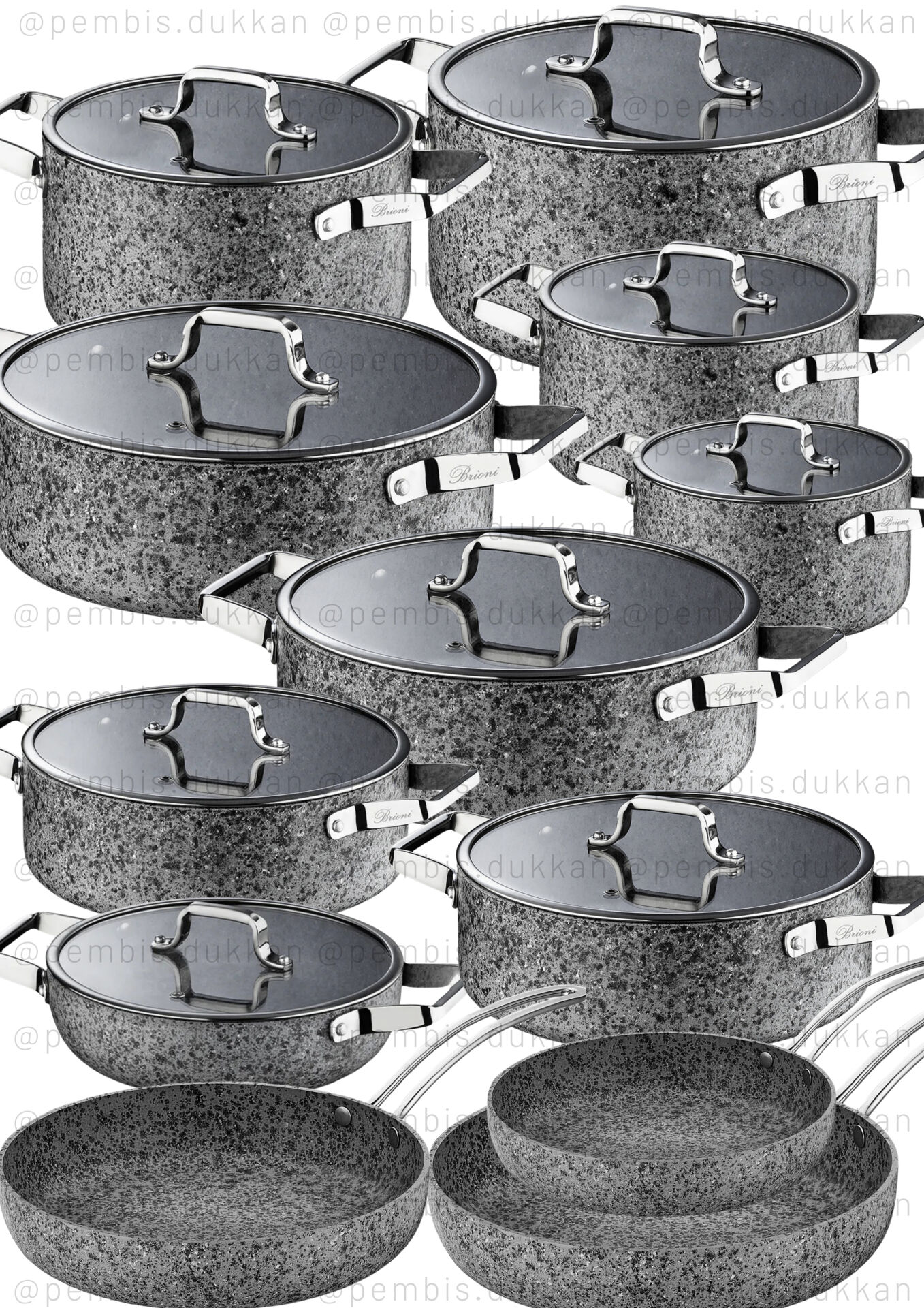 BRİONİ STONE-H TENCERE KOMBİN SET NO 11