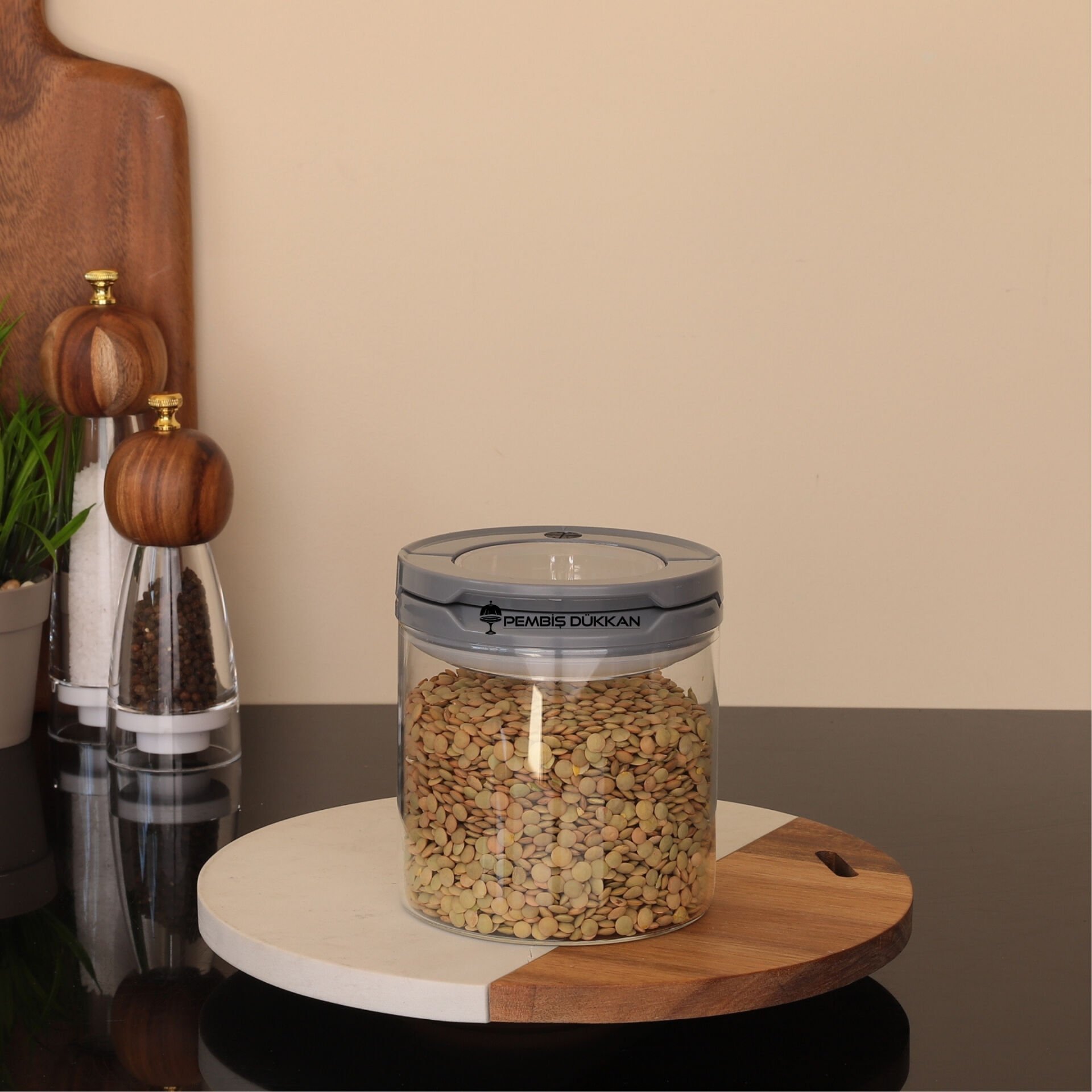 1 ADET 850ML GRİ TESORA THN KAVANOZ NO1