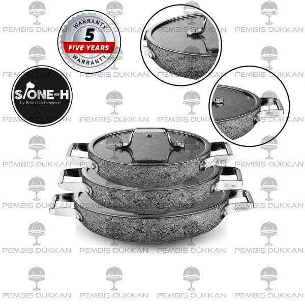 BRİONİ STONE-H 3LÜ SAHAN SET 20-22-24 CM