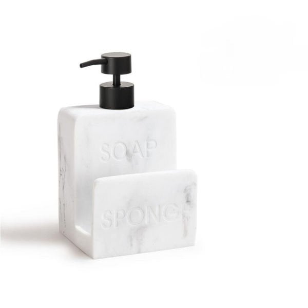 BEYAZ SPONGE MERMER DESENLİ POLYRESİN, SÜNGERLİK HAZNELİ  SIVI SABUNLUK(56795)