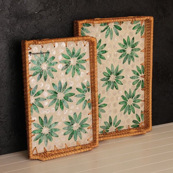 2Lİ SEDEFLİ DİKDÖRTGEN TEPSİ (1478-1479) NO 5