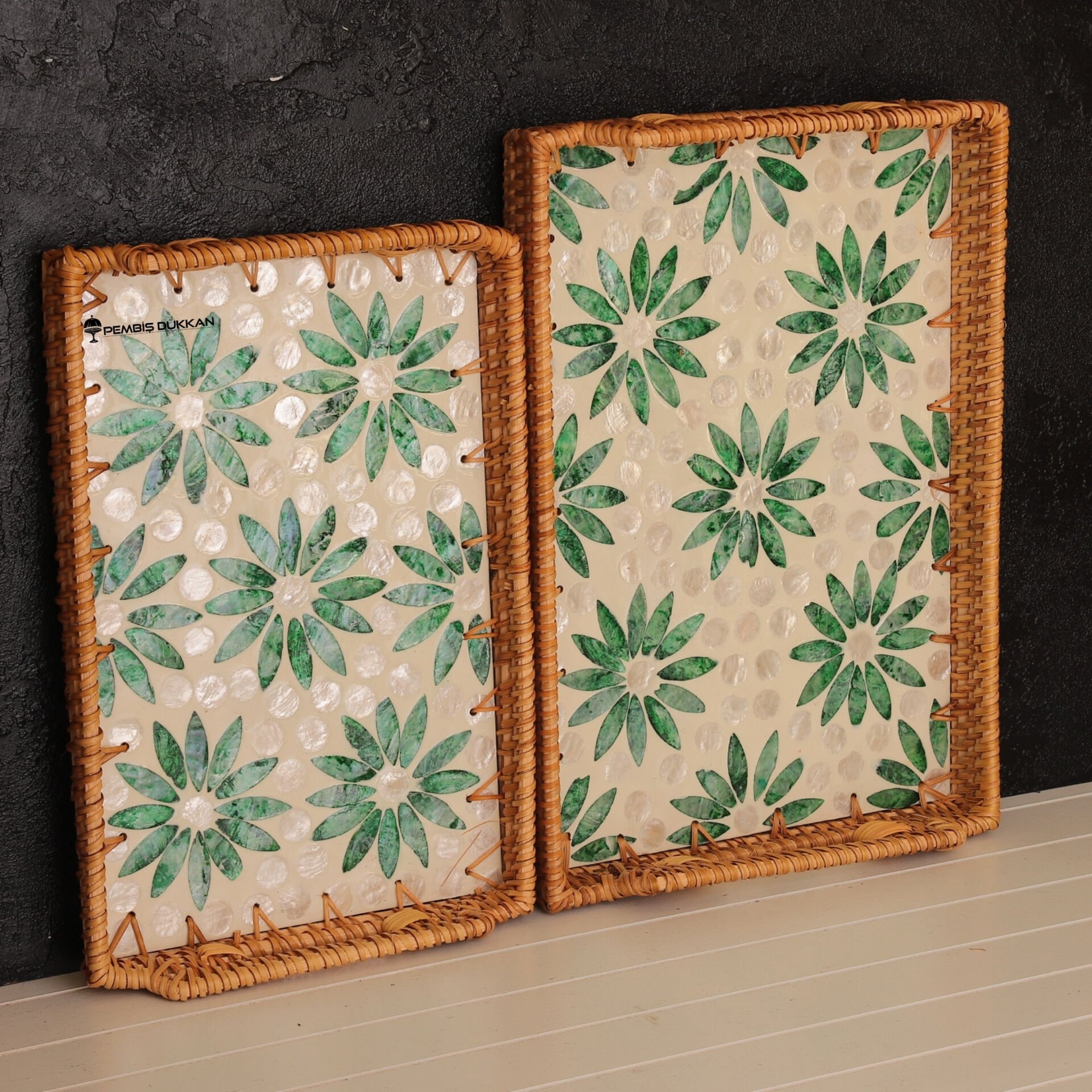 2Lİ SEDEFLİ DİKDÖRTGEN TEPSİ (1478-1479) NO 5