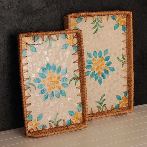 2Lİ SEDEFLİ DİKDÖRTGEN TEPSİ (1478-1479) NO 6