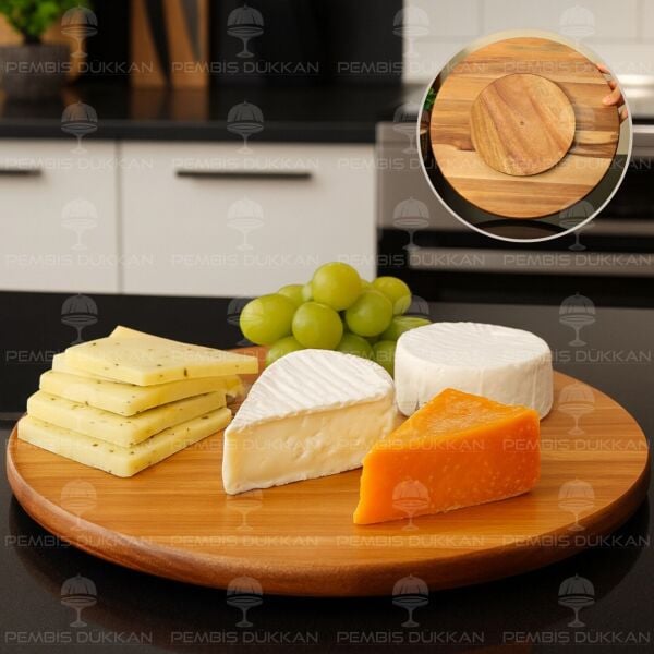 MN 36 CM ROTTO AKASYA DÖNER BAMBU PEYNİR TABAĞI (8B54)