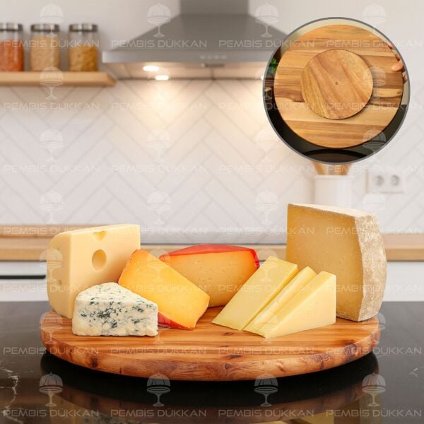 MN 31 CM ROTTO AKASYA DÖNER BAMBU PEYNİR TABAĞI (8B52)