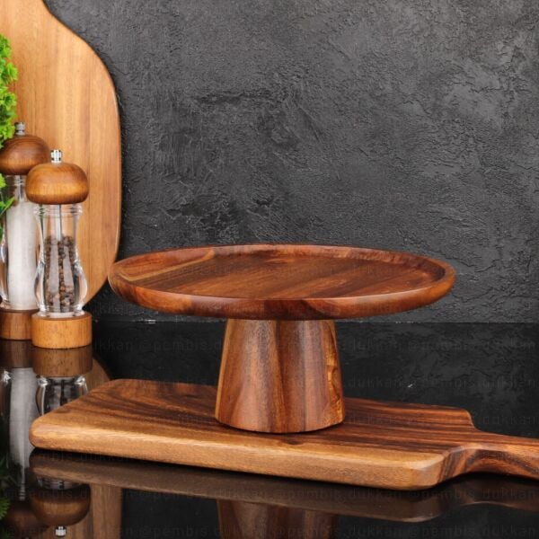 1 ADET AKASYA YUVARLAK AYAKLI PASTA STAND SUNUMLUK 25 CM (7B137)