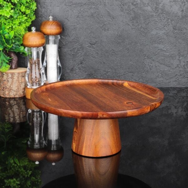 1 ADET AKASYA YUVARLAK AYAKLI PASTA STAND SUNUMLUK 25 CM (7B137)