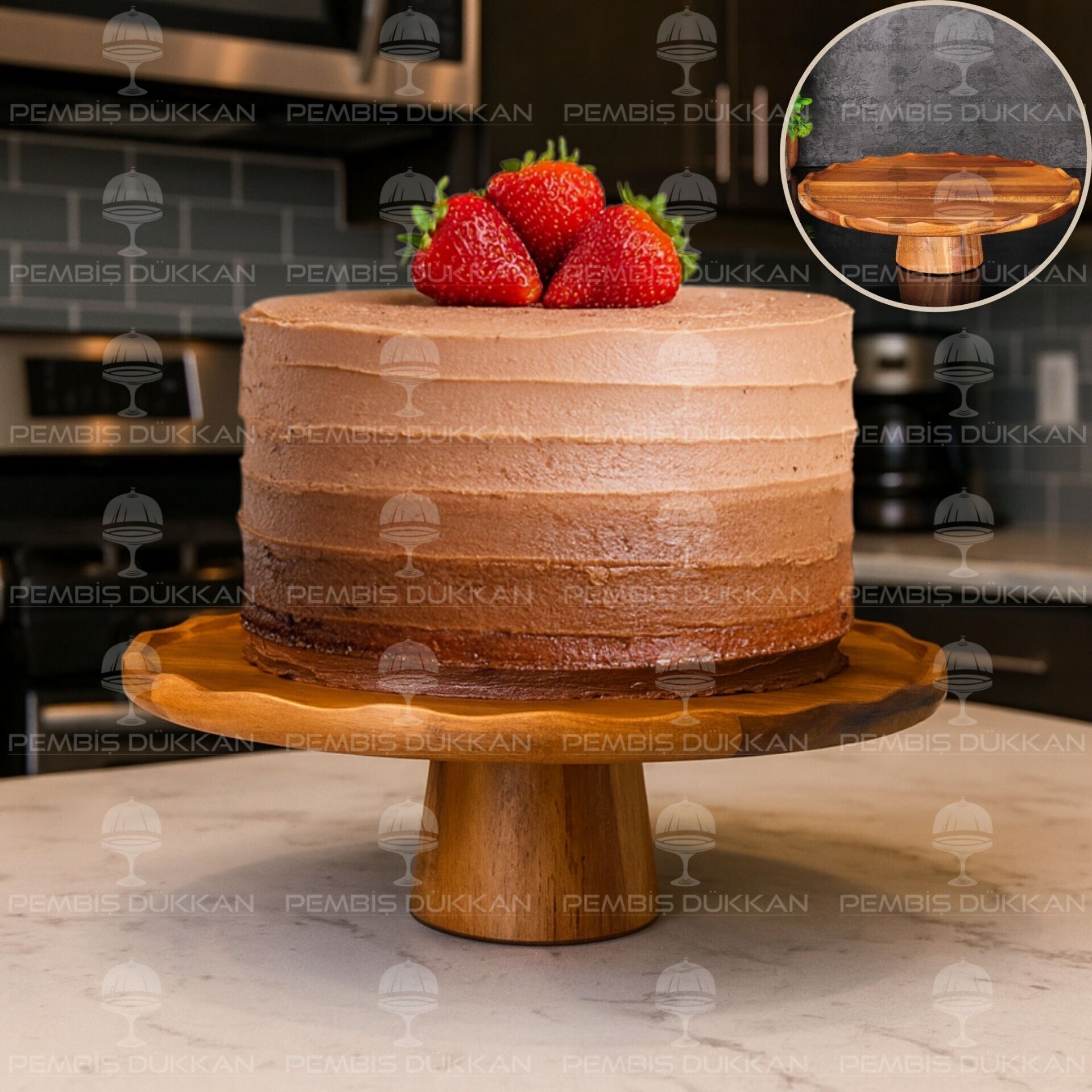 AKASYA YUVARLAK AYAKLI PASTA STANDI SUNUMLUK (7B142)