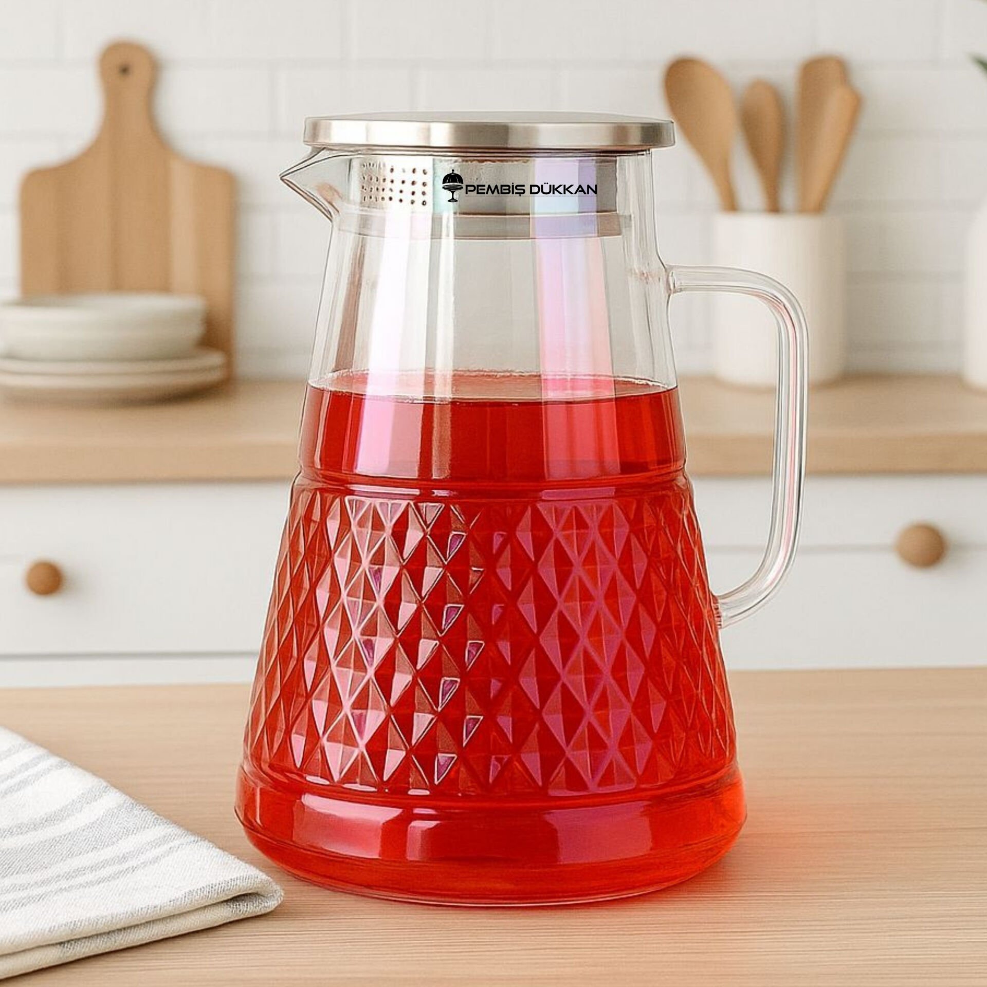 MN METAL KAPAKLI CAM SÜRAHİ (1J16)