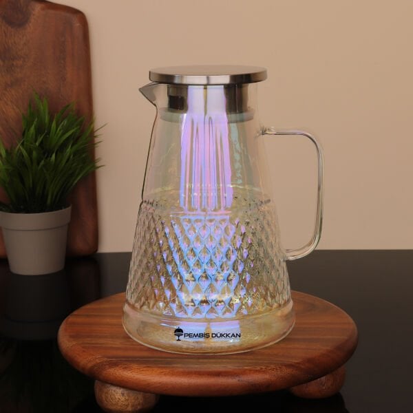 MN METAL KAPAKLI LÜSTERLİ  CAM SÜRAHİ (1J24)