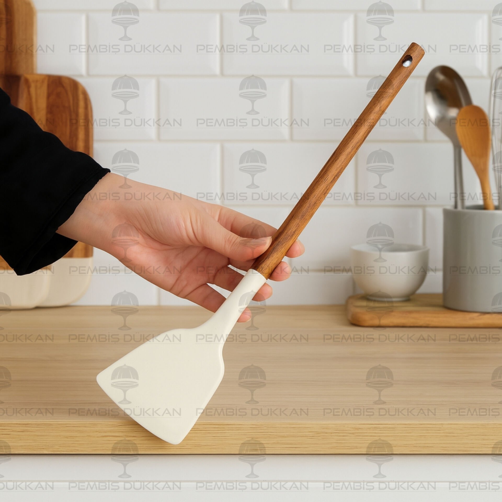 1 ADET AKASYA SAPLI SİLİKON DİKEY SPATULA (1201)