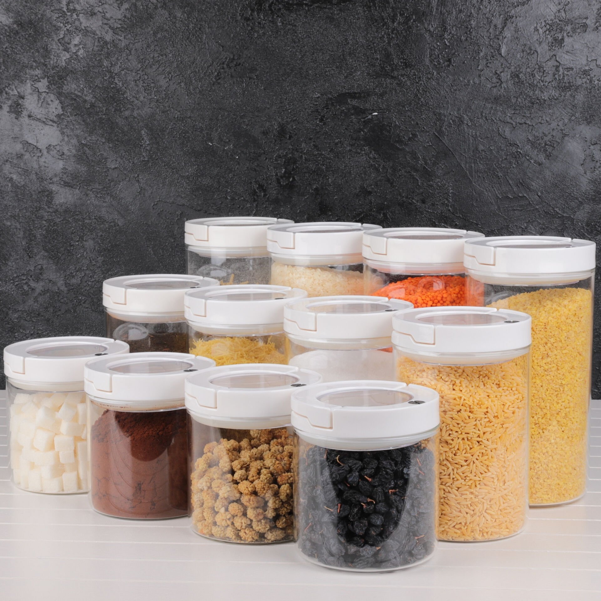 12Lİ TESORA 850ML+1300ML+1650ML KAVANOZ SET BEYAZ KAPAK