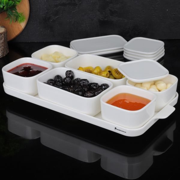 MN PORSELEN 6'LI KAPAKLI KAHVALTILIK