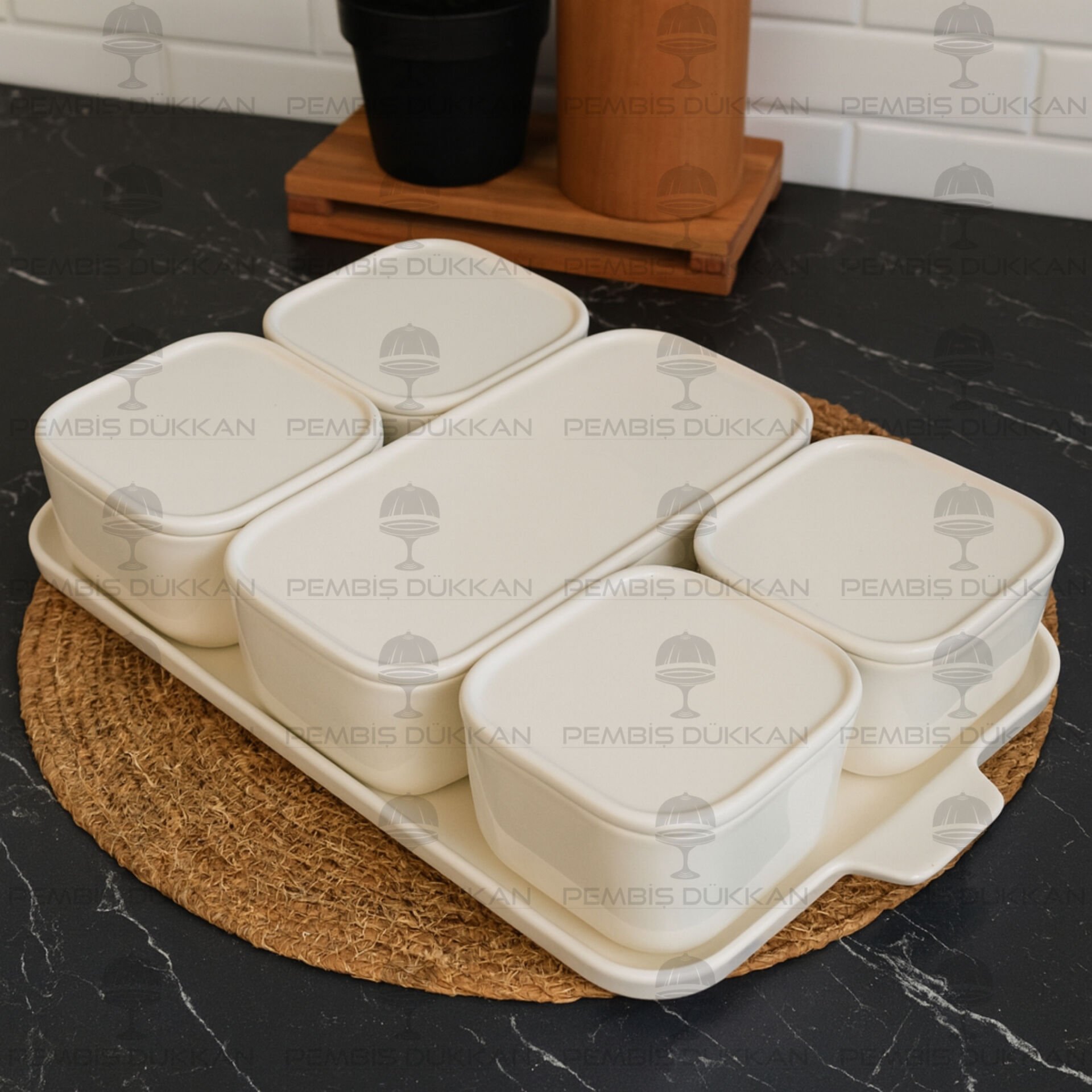 MN PORSELEN 6'LI KAPAKLI KAHVALTILIK
