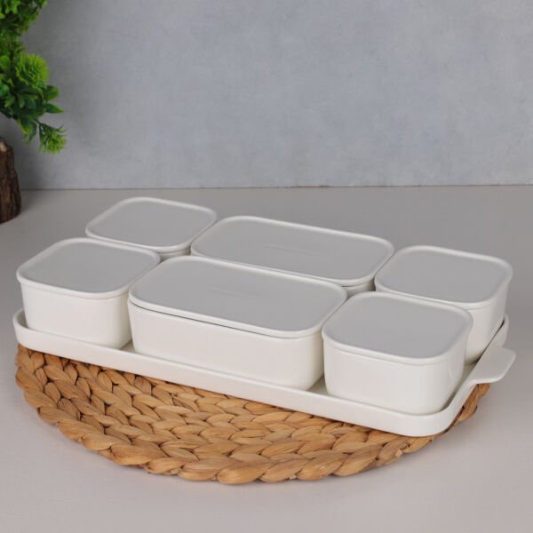 MN PORSELEN 6'LI KAPAKLI KAHVALTILIK