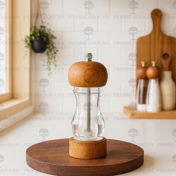 AHŞAP AKRİLİK TUZ-KARABİBER DEĞİRMENİ KÜÇÜK (75445)