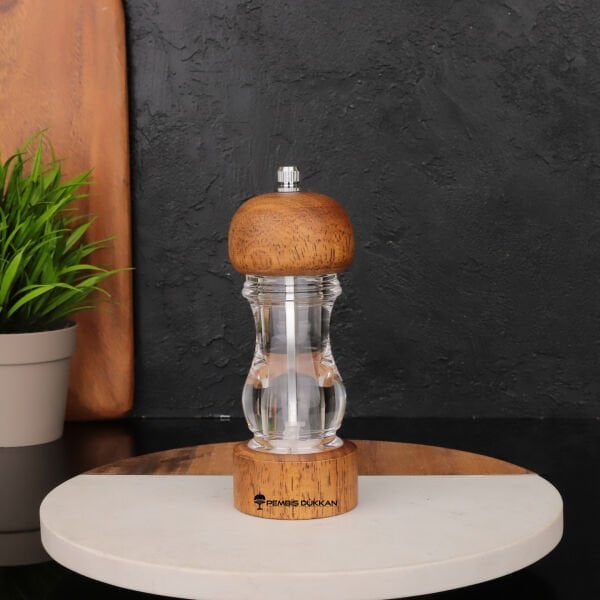 AHŞAP AKRİLİK TUZ-KARABİBER DEĞİRMENİ KÜÇÜK (75445)