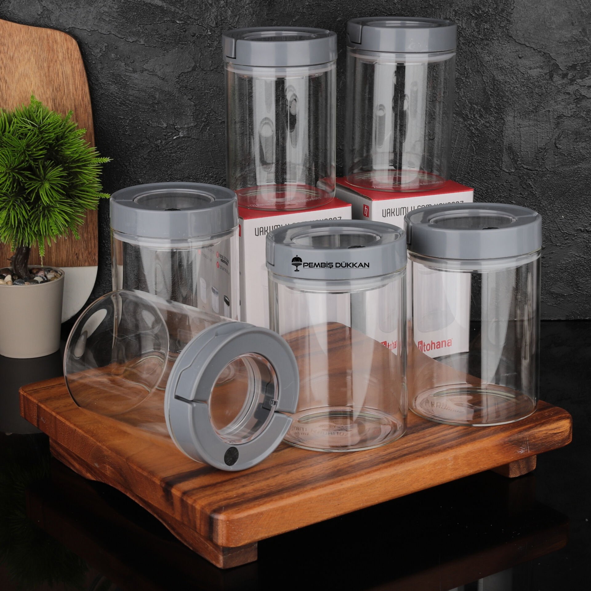 6 ADET TESORA BOROSİLİKAT CAM BAHARATLIK GRİ