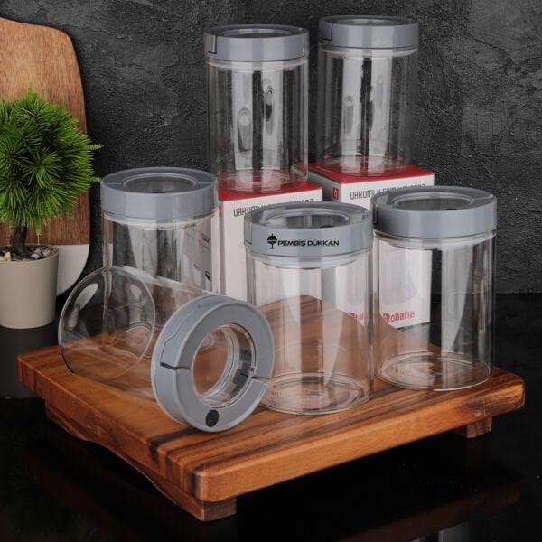 6 ADET TESORA BOROSİLİKAT CAM BAHARATLIK GRİ