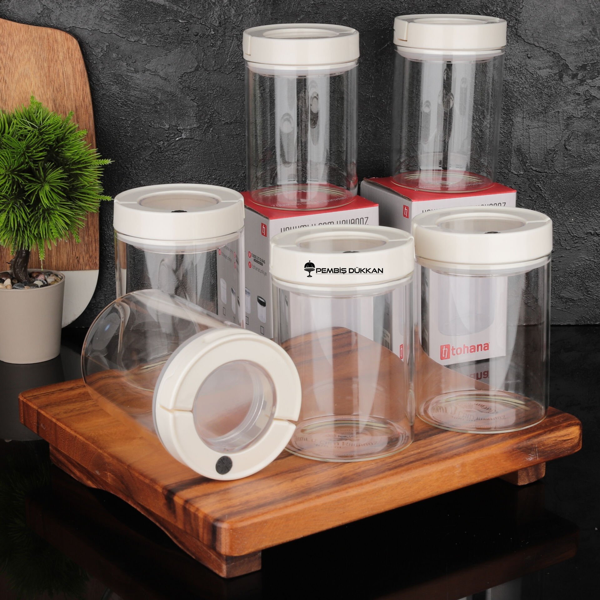 6 ADET TESORA BOROSİLİKAT CAM BAHARATLIK BEYAZ