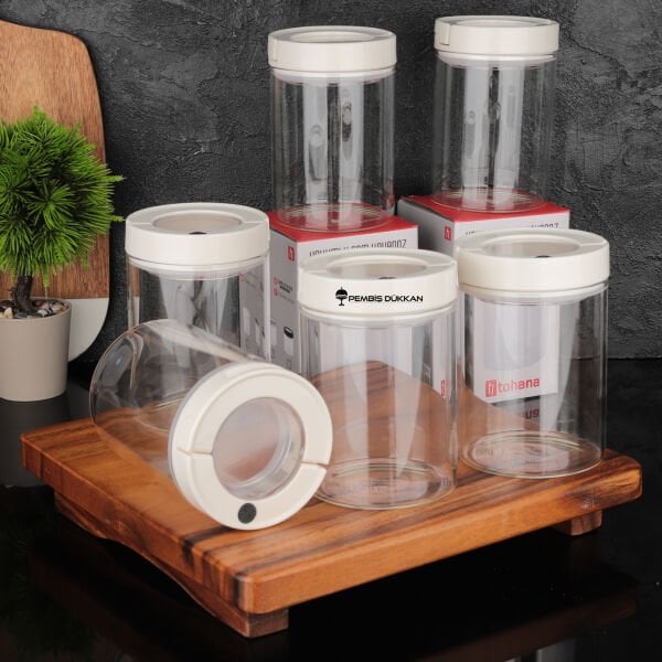 6 ADET TESORA BOROSİLİKAT CAM BAHARATLIK BEYAZ