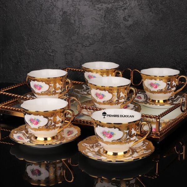 6 KİŞİLİK AYAKLI BÜYÜK  DARİAN FİNCAN TAKIMI