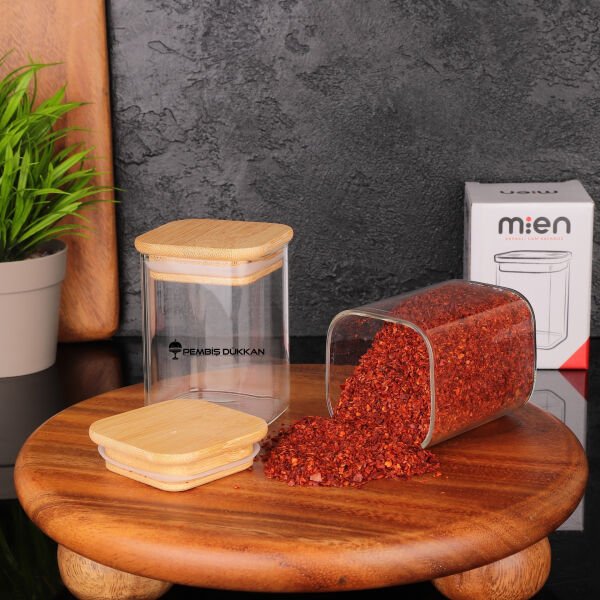 1 ADET KARE BAMBU KAPAKLI BAHARATLIK 150ML