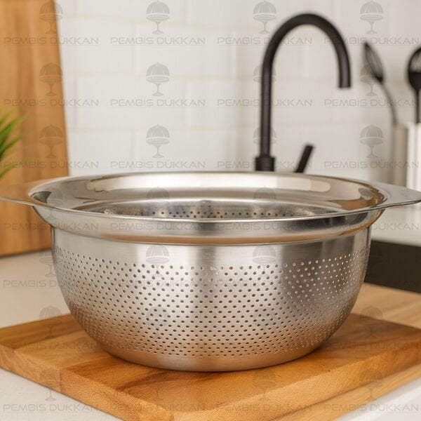 1 ADET İVY 29 CM YUVARLAK KULPLU ÇELİK SÜZGEÇ (SZG193)