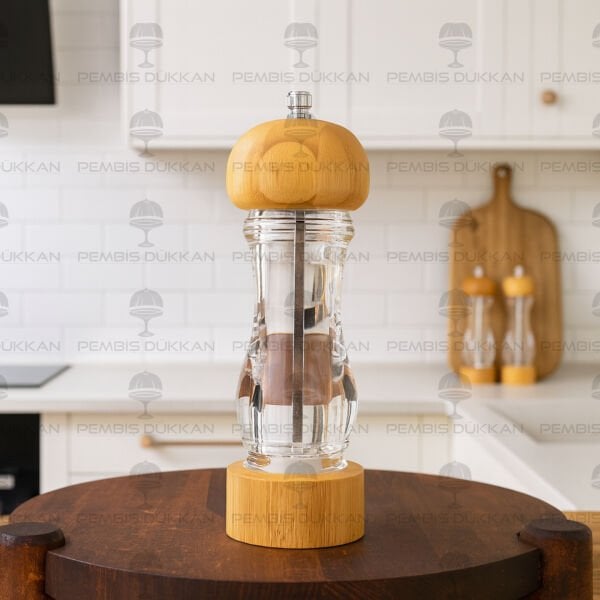 BAMBU AKRİLİK TUZ-KARABİBER DEĞİRMENİ KÜÇÜK (76379)