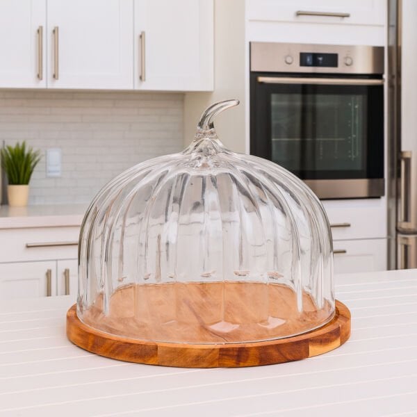 AKASYA & CAM YUVARLAK BAL KABAĞI MODEL PASTA STANDI & KEK FANUSU BÜYÜK BOY (230125)