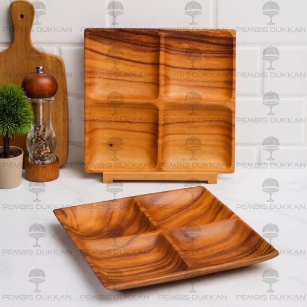 1 ADET FİLİPİN AKASYA 4 BÖLMELİ KARE ÇEREZLİK (AKS111)