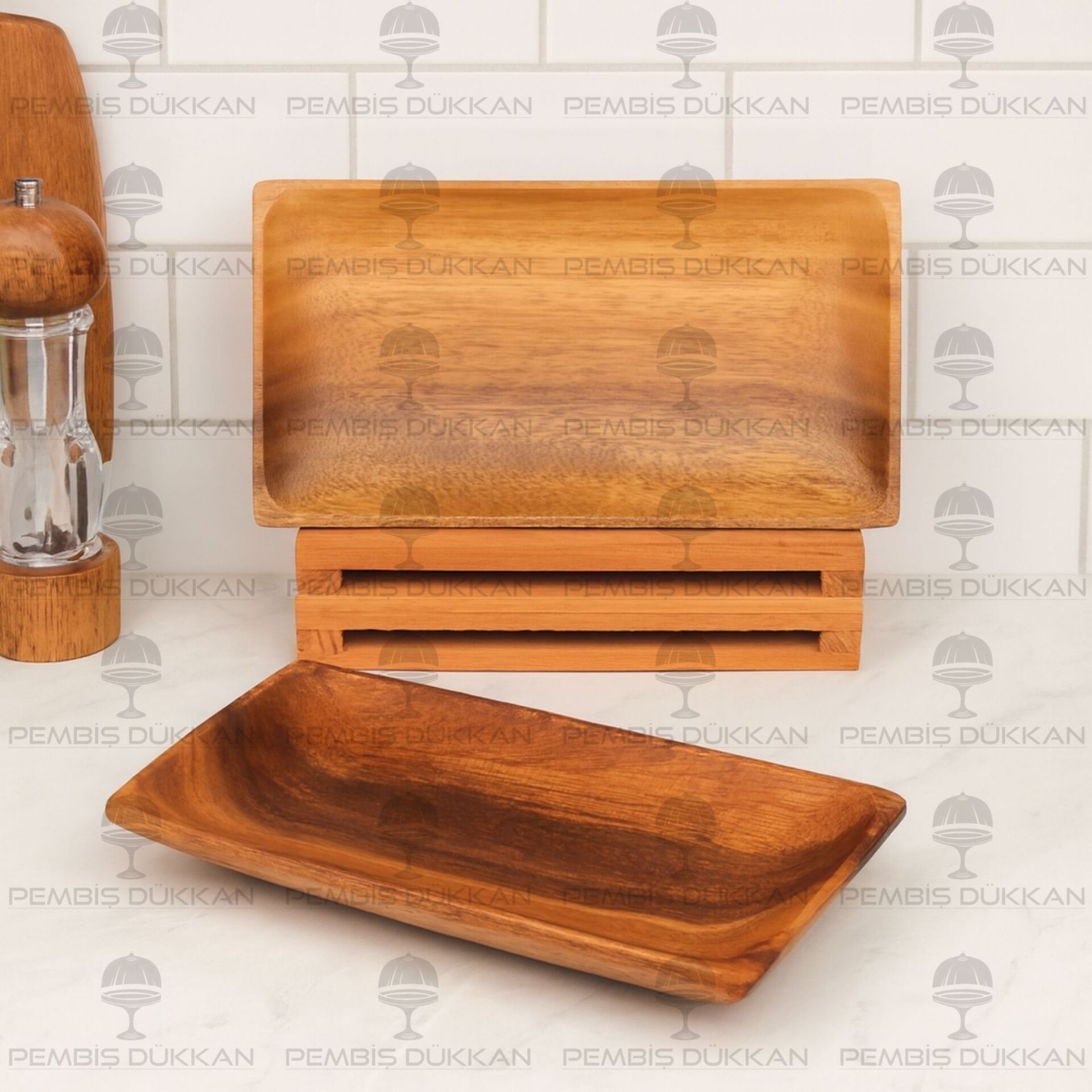 1 ADET FİLİPİN AKASYA DİKDÖRTGEN BASIK SUNUM TABAĞI KÜÇÜK (AKS121)