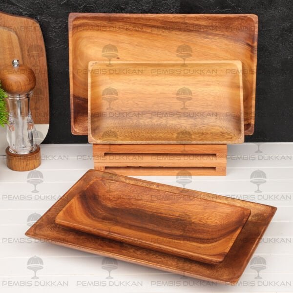 1 ADET FİLİPİN AKASYA DİKDÖRTGEN BASIK SUNUM TABAĞI KÜÇÜK (AKS121)