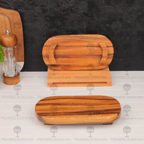 1 ADET FİLİPİN AKASYA OVAL AYAKLI SUNUMLUK KÜÇÜK AKS140