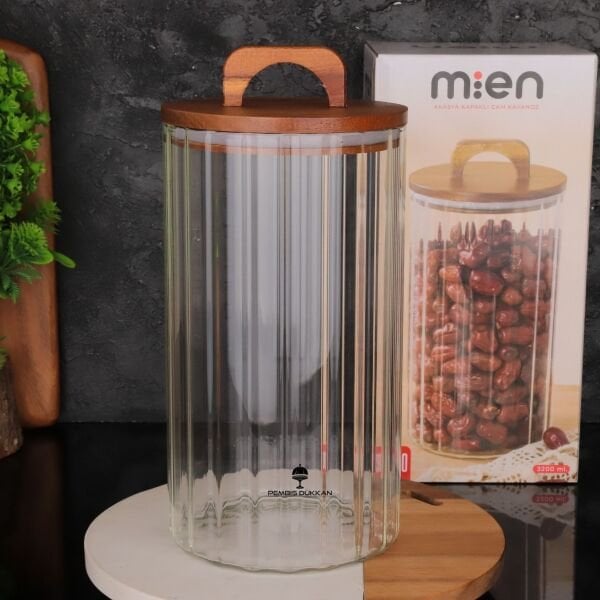 1 ADET 3200ML AKASYA ZAHİRE ÇİZGİLİ KAVANOZ (BOR-0105)