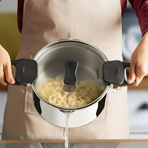 ROMA 22 CM PASLANMAZ ÇELİK SÜZGEÇ KAPAKLI