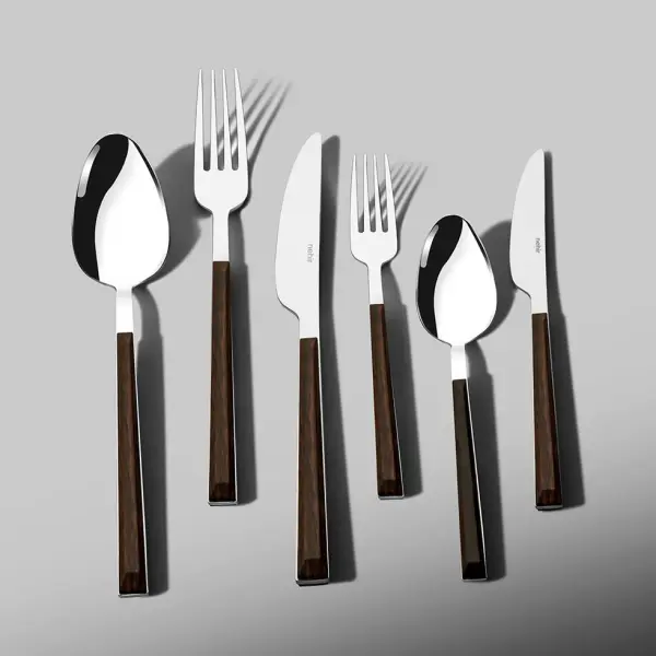 VİOLE AHŞAP SAPLI 6 KİŞİLİK  36 PARÇA  ÇATAL BIÇAK TAKIMI