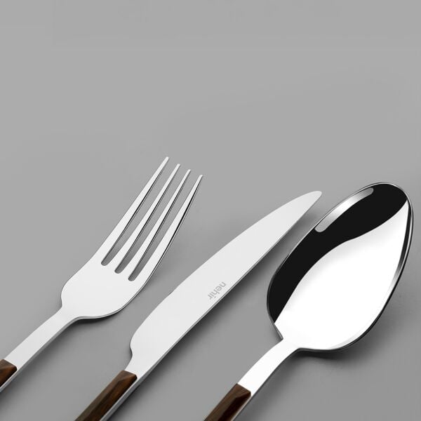 VİOLE AHŞAP SAPLI 6 KİŞİLİK  36 PARÇA  ÇATAL BIÇAK TAKIMI