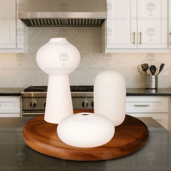 SERAMİK DEKORATİF VAZO KOMBİN SET NO3 (STAND HARİÇ)