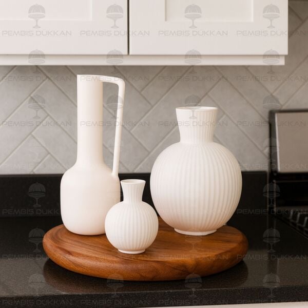 SERAMİK DEKORATİF VAZO KOMBİN SET NO8 (STAND HARİÇ)