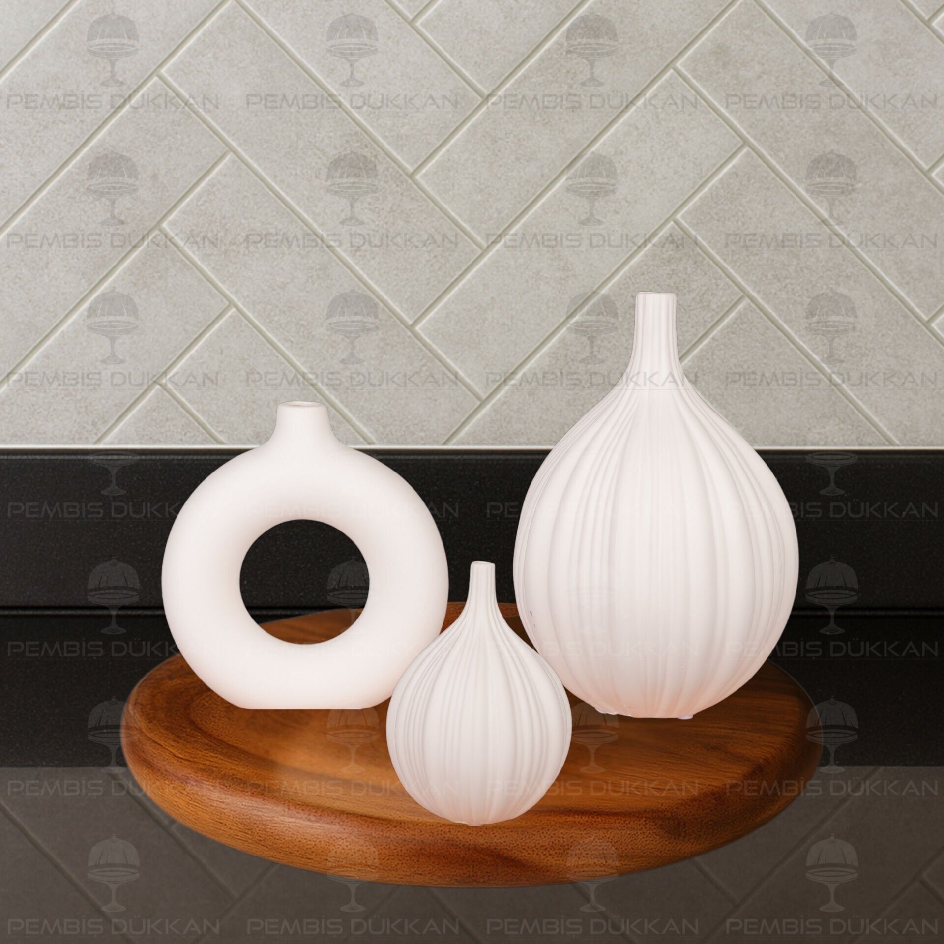 SERAMİK DEKORATİF VAZO KOMBİN SET NO12 (STAND HARİÇ)