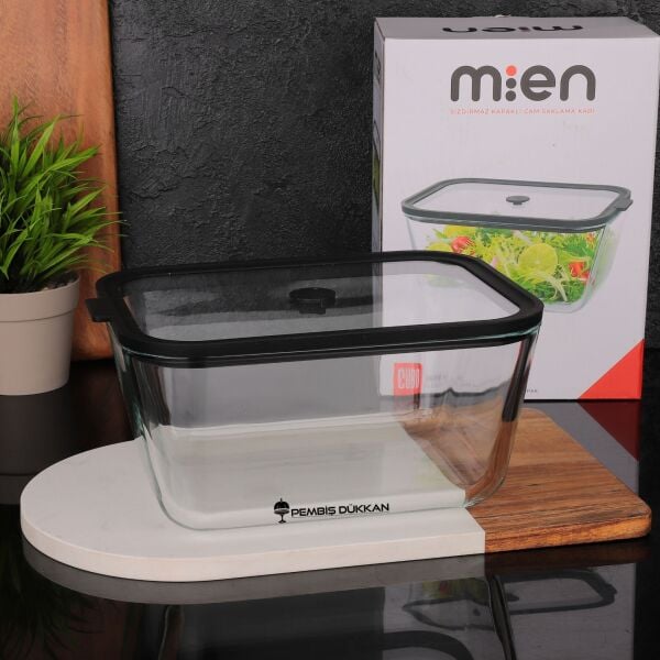 1 ADET MN SİLİKON VAKUM KAPAKLI CAM SAKLAMA KABI SİYAH 2620 ML (3H04)