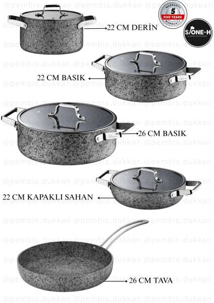 BRİONİ STONE-H TENCERE KOMBİN SET NO 1